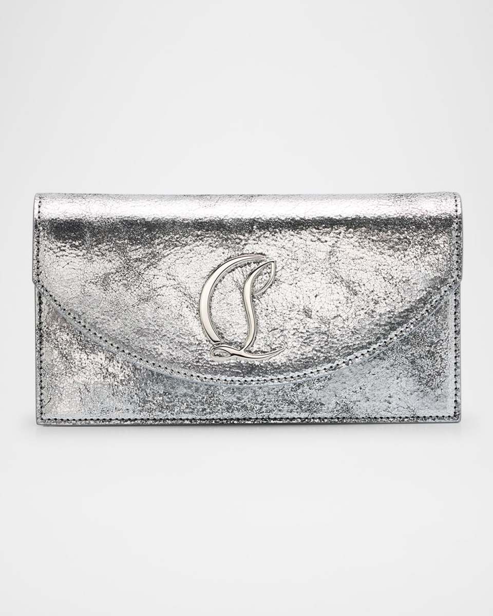 Loubi54 Metallic Leather Clutch Bag